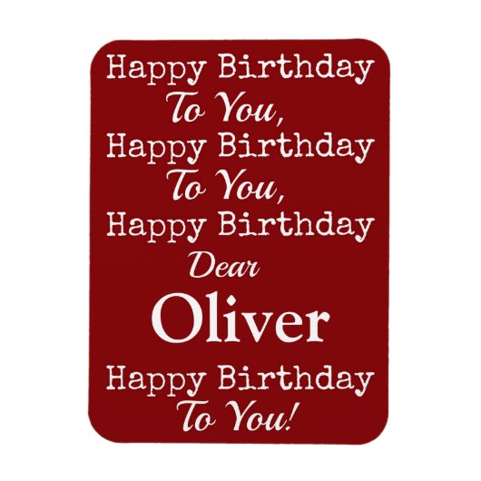 Red Happy Birthday Song Premium Flexi Magnet (Vertikal)