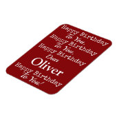 Red Happy Birthday Song Premium Flexi Magnet (Linke Seite)