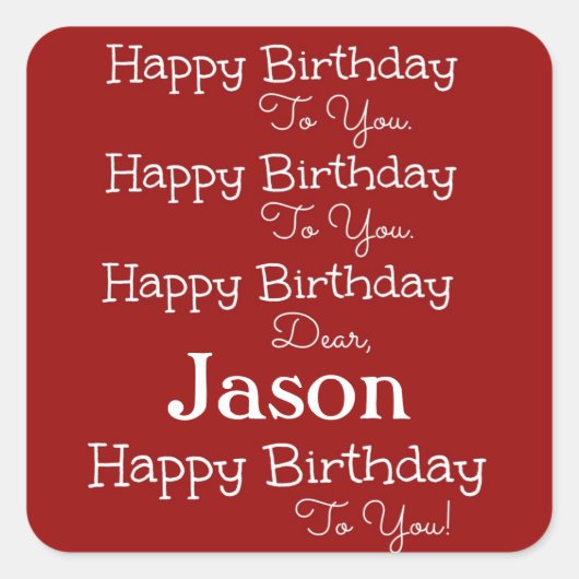 Red Happy Birthday Song Stickers (Vorderseite)