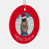 Red Happy Christmas Quokka Beach Australien Keramik Ornament (Rechts)