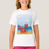 Red Happy Crab auf einem Beach T - Shirt (Vorderseite)