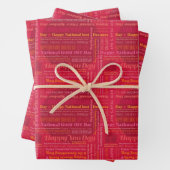 Red Happy Days Wrapping Paper Geschenkpapier Set (Beispiel)