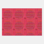 Red Happy Days Wrapping Paper Geschenkpapier Set (Vorderseite)