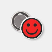 Red Happy Face Magnet (Vorderseite/Rückseite)