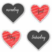 Red Happy heart romance graphic Aufkleber (Vorderseite)