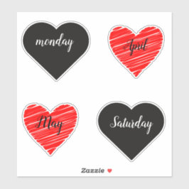 Red Happy heart romance graphic Aufkleber