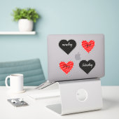 Red Happy heart romance graphic Aufkleber (Laptop auf Schreibtisch)