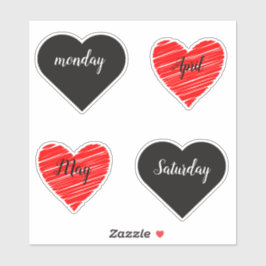 Red Happy heart romance graphic Aufkleber