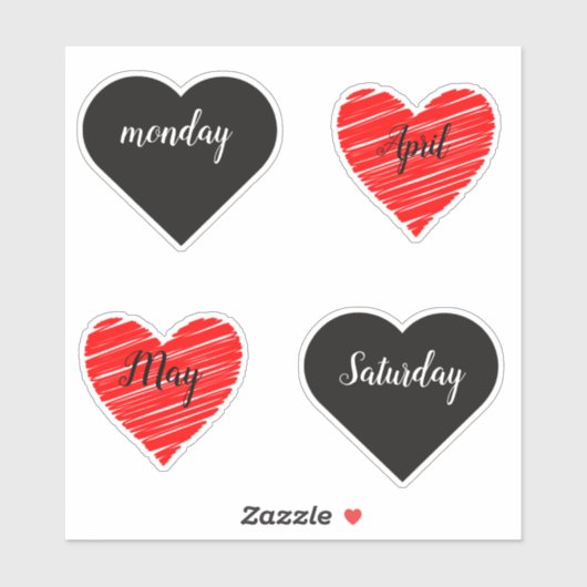 Red Happy heart romance graphic Aufkleber (Blatt)