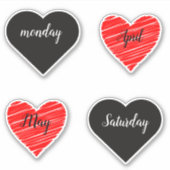 Red Happy heart romance graphic Aufkleber (Vorderseite)