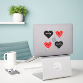 Red Happy heart romance graphic Aufkleber (Laptop auf Schreibtisch)