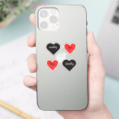 Red Happy heart romance graphic Aufkleber (Telefon)