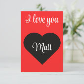 Red Happy heart romance graphic Dankeskarte (Stehend Vorderseite)