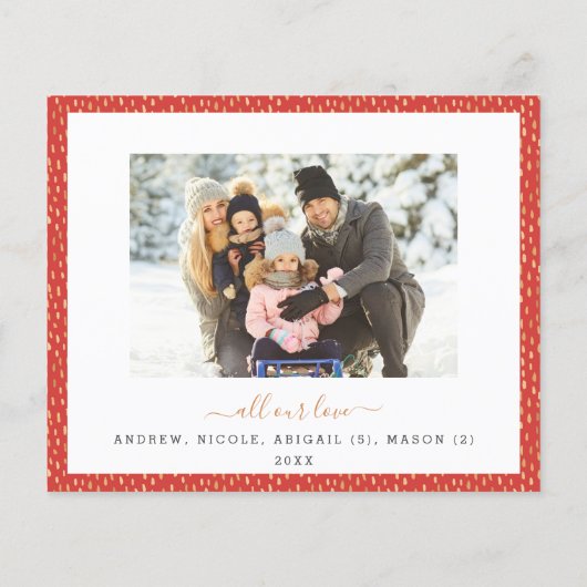 Red Happy Holiday 2 Foto Moderne 2024 Karte (Rückseite)