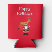 Red Happy Holidays Afrikanischer Weihnachtsmann Dosenkühler (Vorderseite)