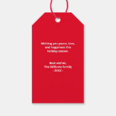 Red Happy Holidays Afrikanischer Weihnachtsmann Geschenkanhänger (Rückseite)