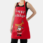Red Happy Holidays Afrikanischer Weihnachtsmann Schürze (InSitu)