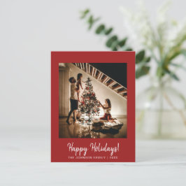 Red Happy Holidays Foto Postkarte