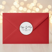 Red Happy Howlidays Paw Print Round Sticker