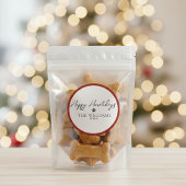 Red Happy Howlidays Paw Print Round Sticker