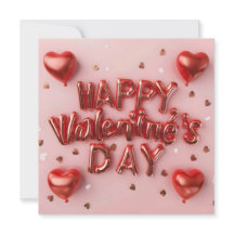 Red Happy Valentine's Day Modernes 3D Design