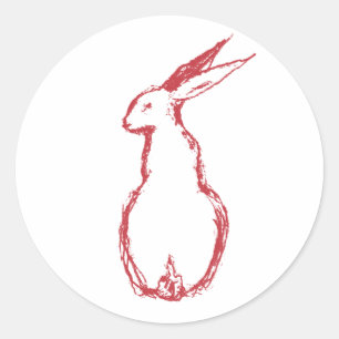 Red Hare Runder Aufkleber