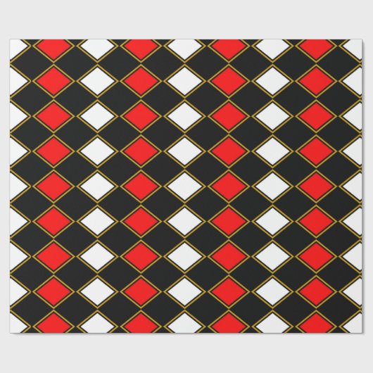 Red Harlequin Geschenkpapier (Flach)