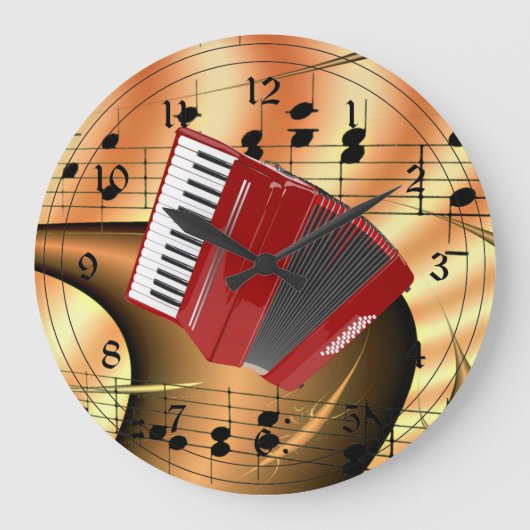 Red Harmonidion Abstract Design Große Wanduhr (Vorderseite)