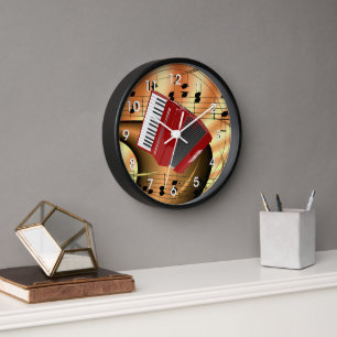 Red Harmonidion Abstract Design Uhr