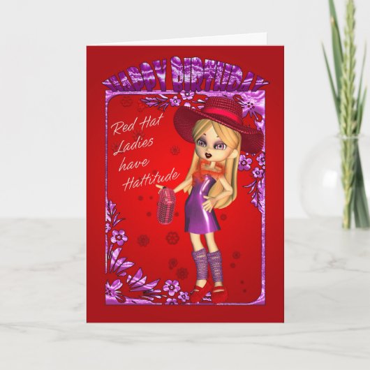Red Hat Birthday Card Karte (Vorderseite)