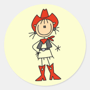 Red Hat Cowgirl Tshirts und Geschenke Runder Aufkleber