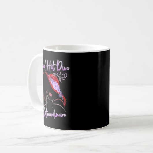 Red Hat Diva Extraordinaire Elegant Geschenk Kaffeetasse (Vorderseite Links)