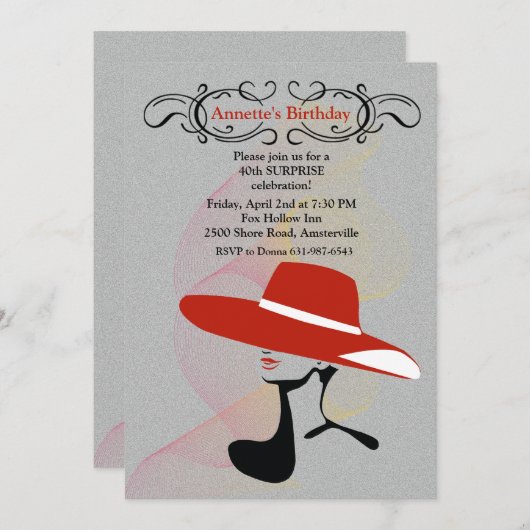 Red Hat Einladung (Vorne/Hinten)