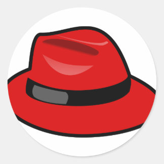 Red Hat Fedora Runder Aufkleber