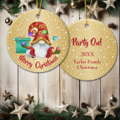 Red Hat Juggling Gold Star Hintergrund Keramik Ornament