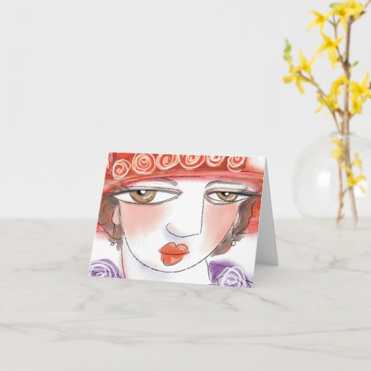 Red Hat Karte (Gelbe Blume)