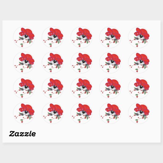 Red Hat Kitty Sticker (Blatt)