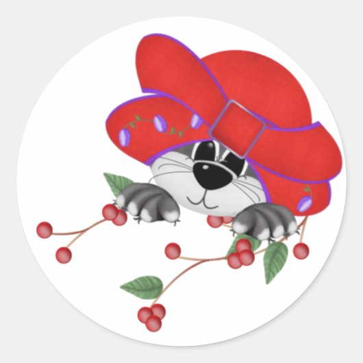 Red Hat Kitty Sticker (Vorderseite)