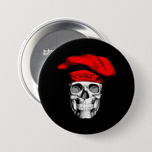 Red Hat Koch Skull Button (Vorne & Hinten)