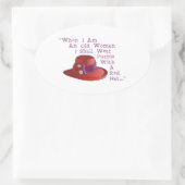 Red Hat Ovaler Aufkleber (Tasche)