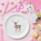 Red Hat Reindeer Christmas Pappteller (Party)