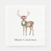 Red Hat Reindeer Christmas Serviette (Vorderseite)
