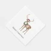 Red Hat Reindeer Christmas Serviette (Ecke)