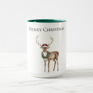 Red Hat Reindeer Christmas Tasse