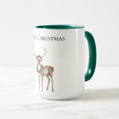 Red Hat Reindeer Christmas Tasse (VorderseiteRechts)