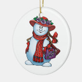 Red Hat Snowlady Keramikornament (Links)