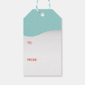 Red Hat Snowman Fir Tree Winter Forest Weihnachten Geschenkanhänger (Rückseite)