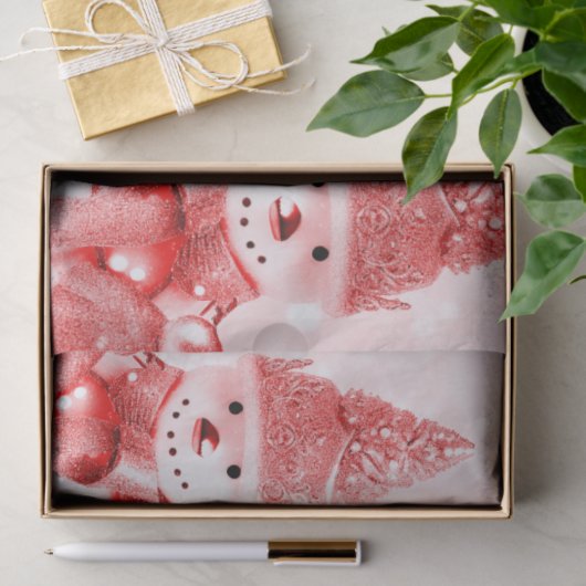 Red Hat Snowman Holiday Tissue Paper Seidenpapier (Geschenk)