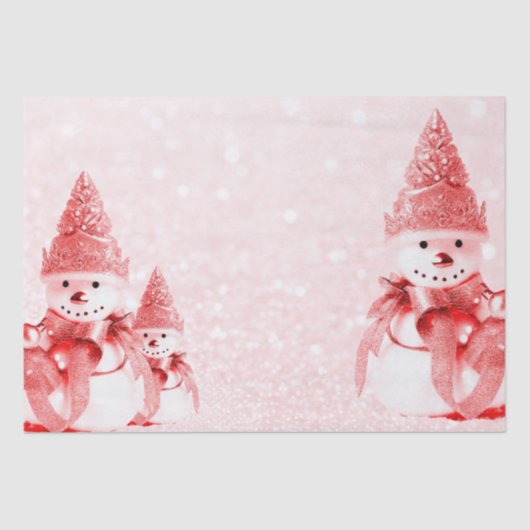 Red Hat Snowman Holiday Tissue Paper Seidenpapier (Vorderseite)