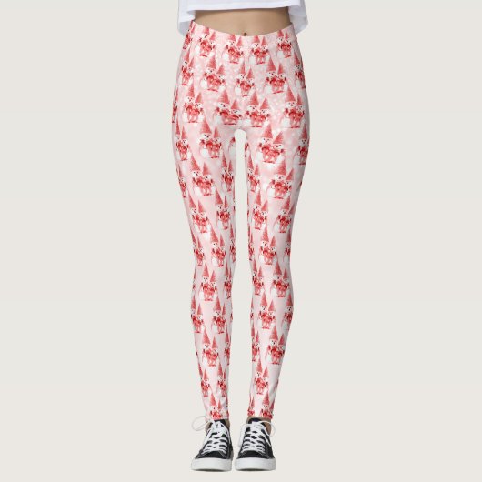 Red Hat Snowman Weihnachtsfeiertag Legende Leggings (Vorderseite)